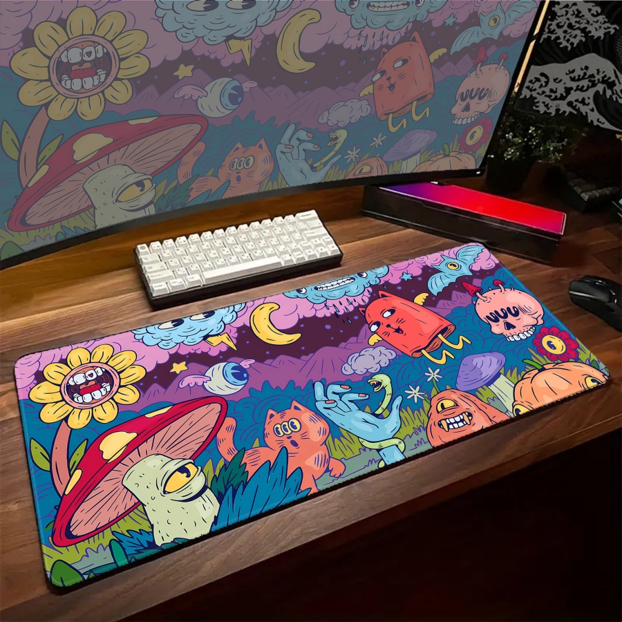 Desk Setup With Plants - Muismat Dierenplant Pc Setup Accessoires Muismat