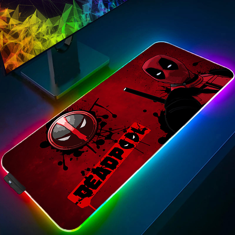 Desk Setup Rgb - LED-muismat Gaming Backlight Lock Edge Anime-accessoires