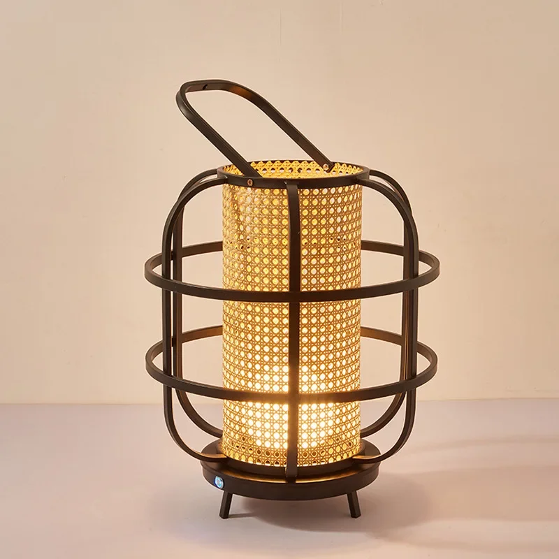Desk Setup Japan - Moderne pastorale stijl rotan tafellamp Chinese