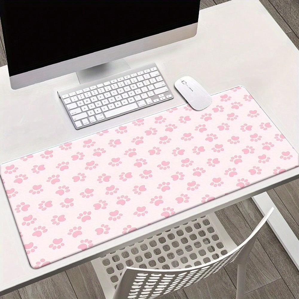 Desk Setup Pink - Roze potenprint bureauonderlegger, grote rechthoekige bureaumat