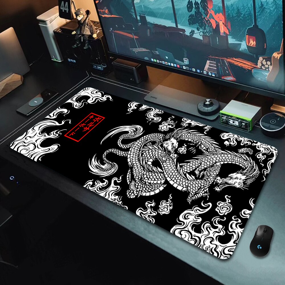 Desk Setup Japan - Japanse Dragon Large Gaming Mousepad XXL