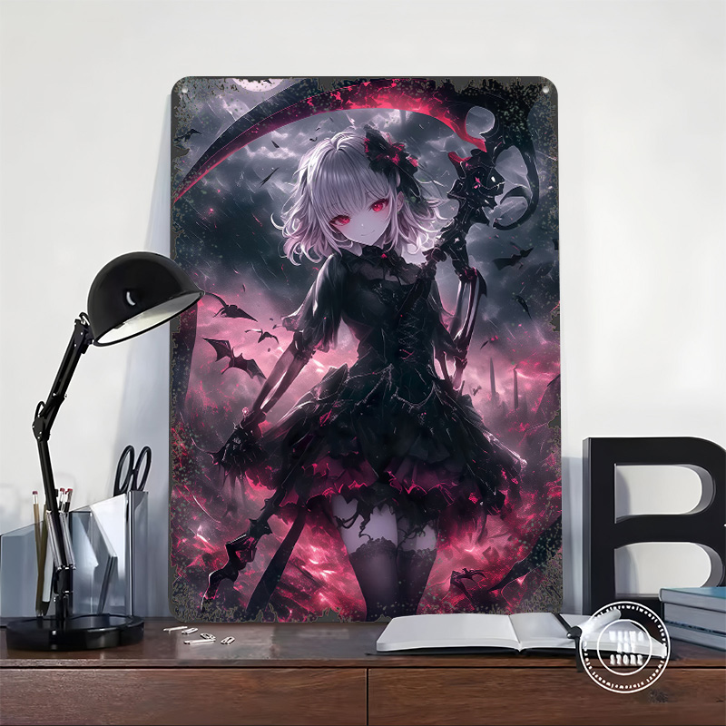 Demon Grim Reaper Girl Poster  - Desk Setup Vintage recensie en prijs