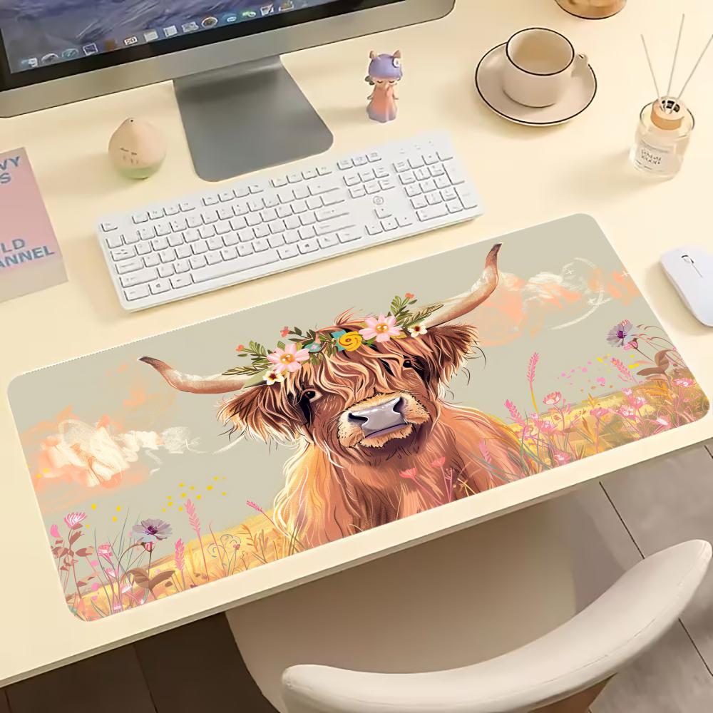 Vintage Highland Cow Floral Ga - Desk Setup Vintage recensie en prijs