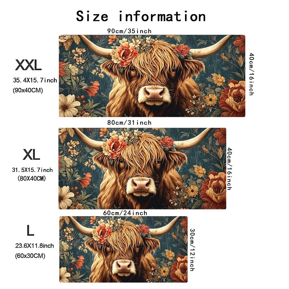 Vintage Highland Cow Floral Ga - Desk Setup Vintage recensie en prijs