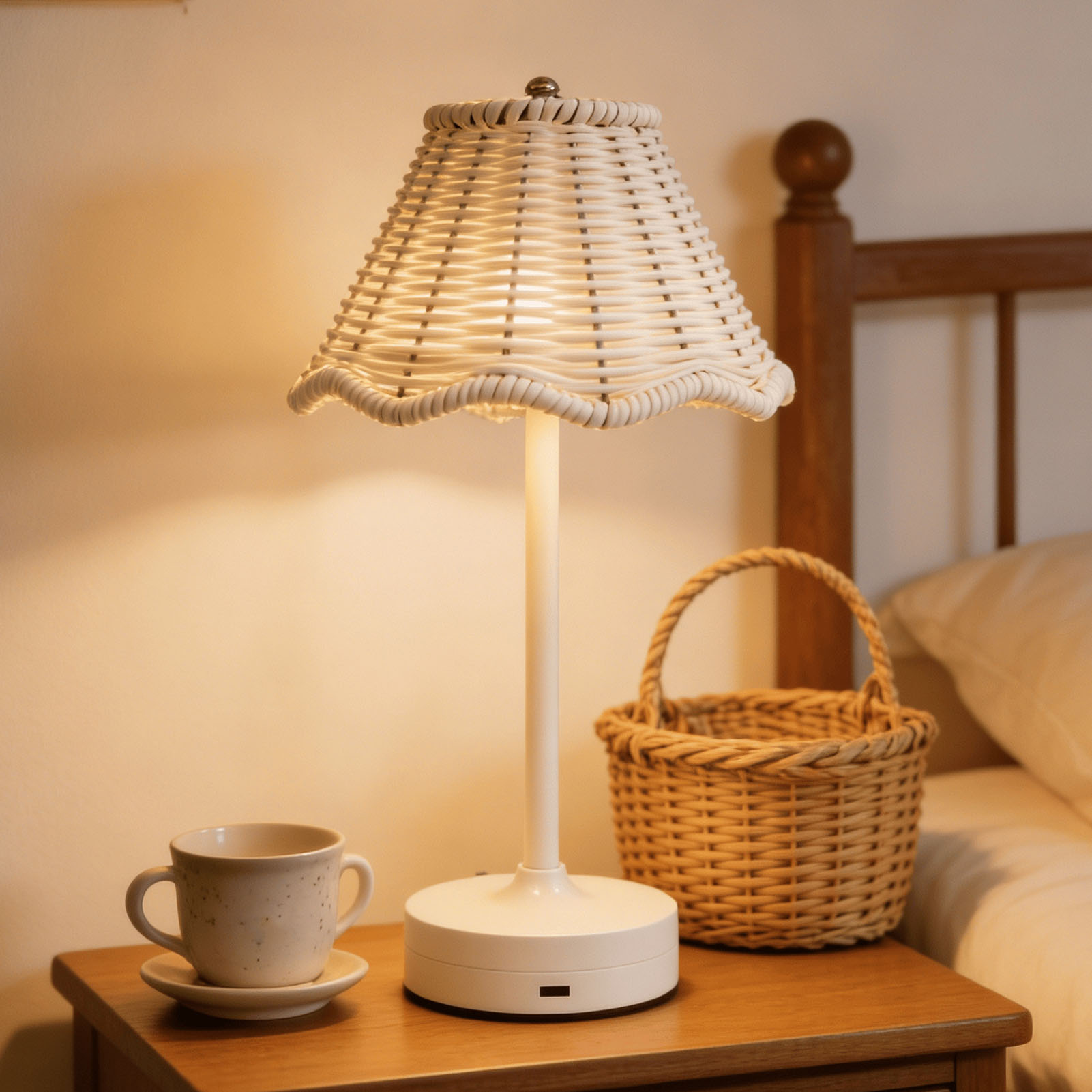 LED Vintage Rotan Tafellamp 3  - Desk Setup Vintage recensie en prijs