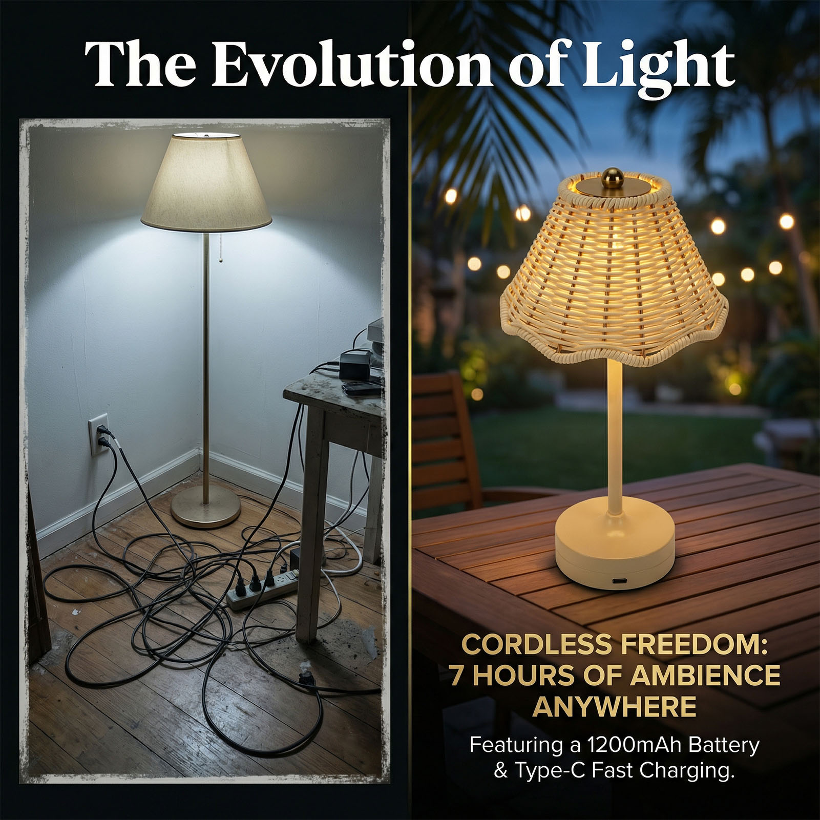 LED Vintage Rotan Tafellamp 3  - Desk Setup Vintage recensie en prijs