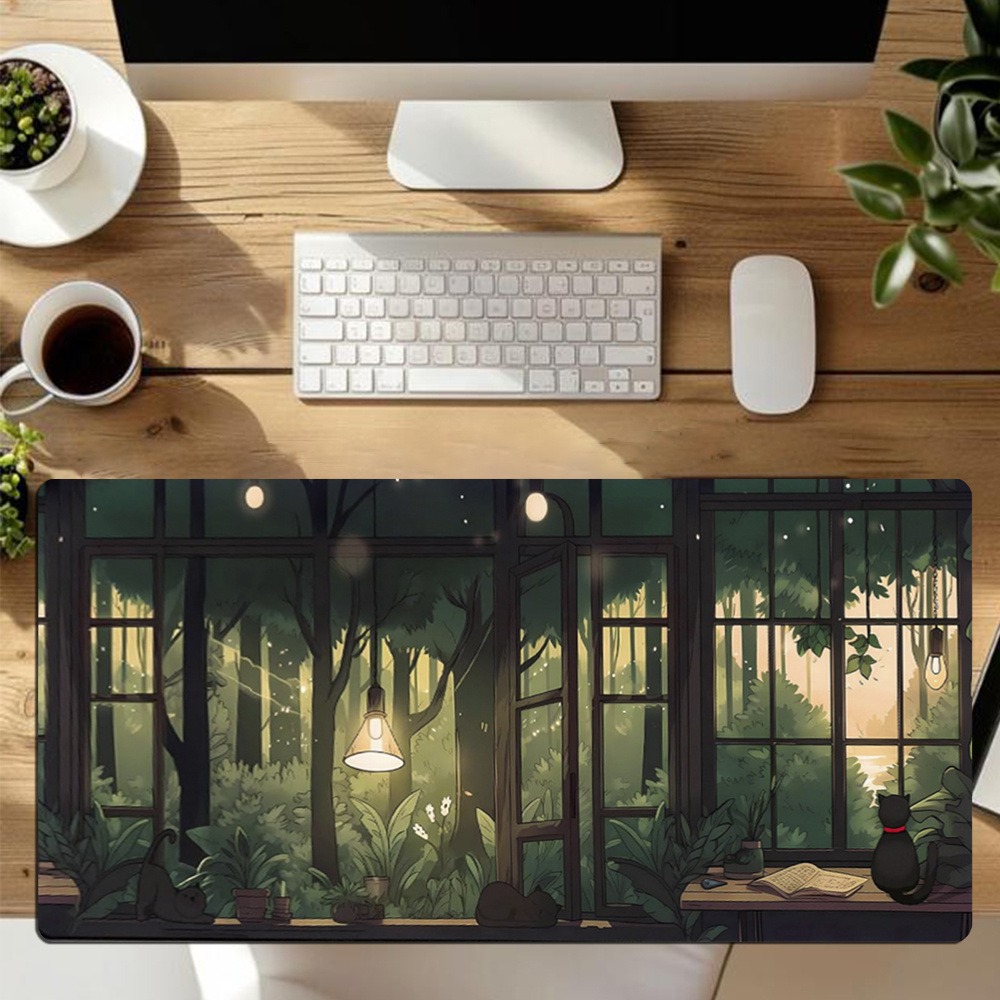 Leuke Lofi bureaumat - groene  - Desk Setup With Plants recensie en prijs