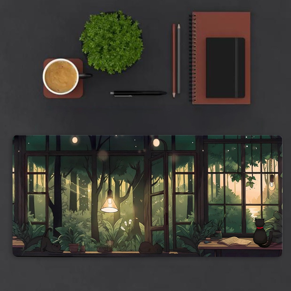 Leuke Lofi bureaumat - groene  - Desk Setup With Plants recensie en prijs