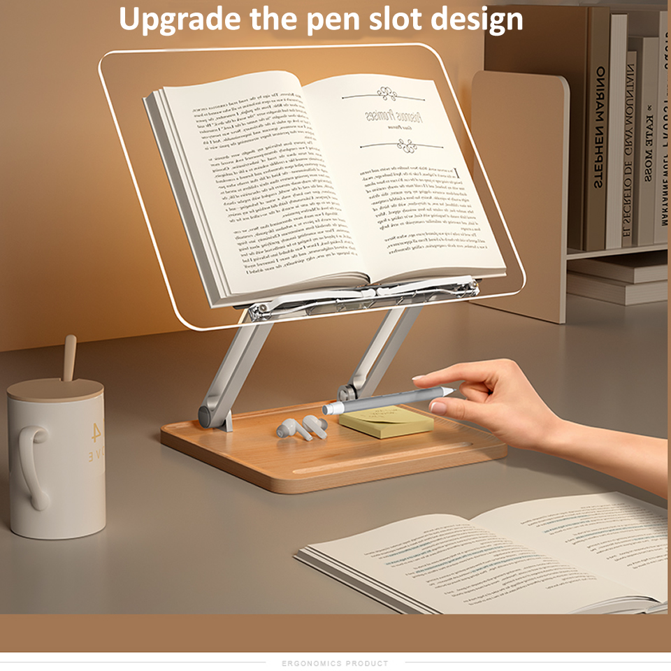 Houten leesstandaard met licht - Desk Setup Pink recensie en prijs