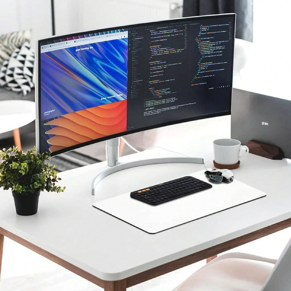 Roze potenprint bureauonderleg - Desk Setup Pink recensie en prijs